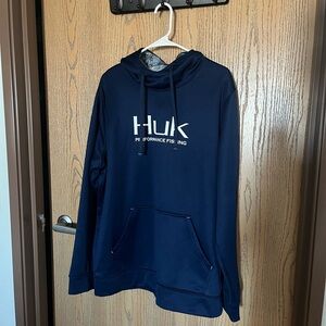 Men’s Large Huk Navy Blue Performance Fishing Hoodie